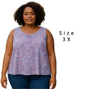 Terra & Sky Sleeveless Paisley Tunic – Size 3X